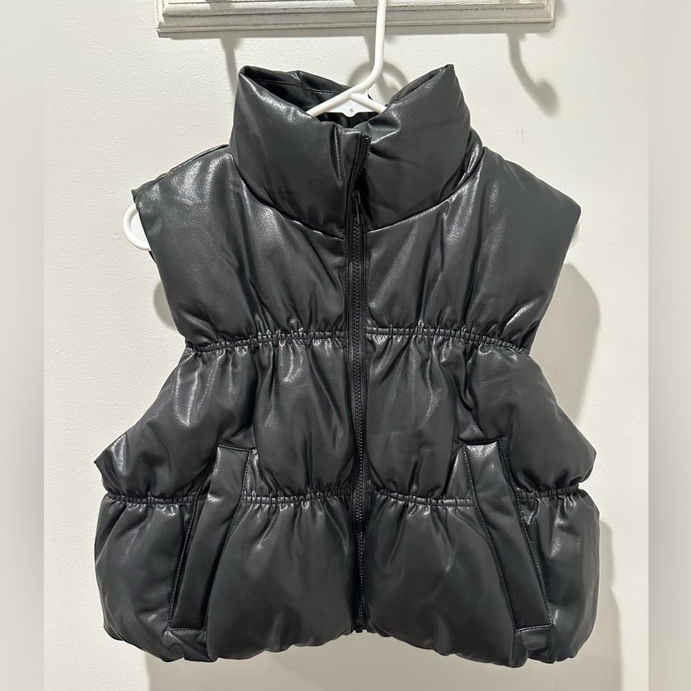 H&M Faux Leather Cropped Vest